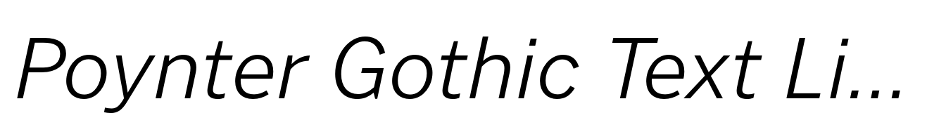 Poynter Gothic Text Light Italic